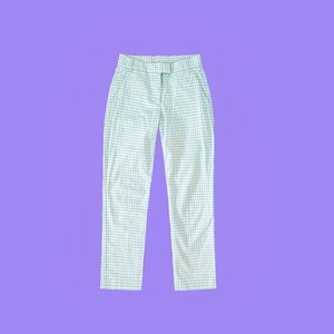 Crewcuts Gingham Sea Foam Green Straight Leg Pants